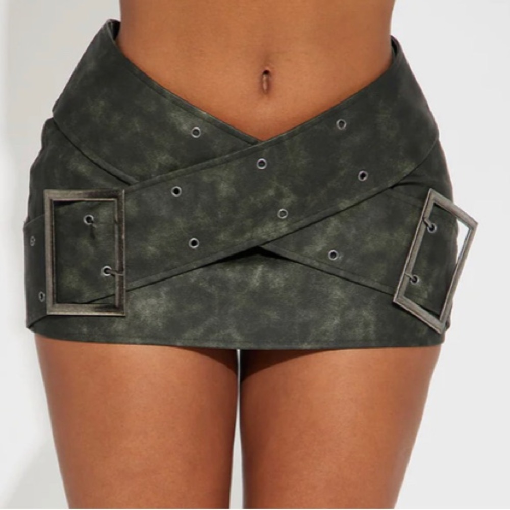 Cross Belt Mini Skirt Fashionnova